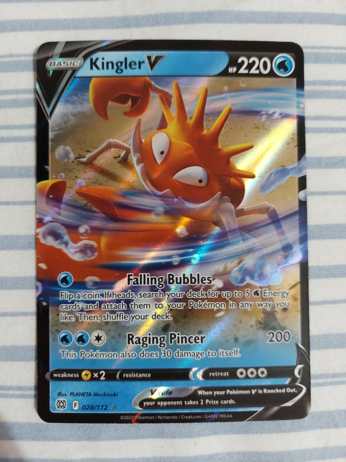 Kingler V 028/172 Brilliant Stars NM Ultra Rare Pokemon Card