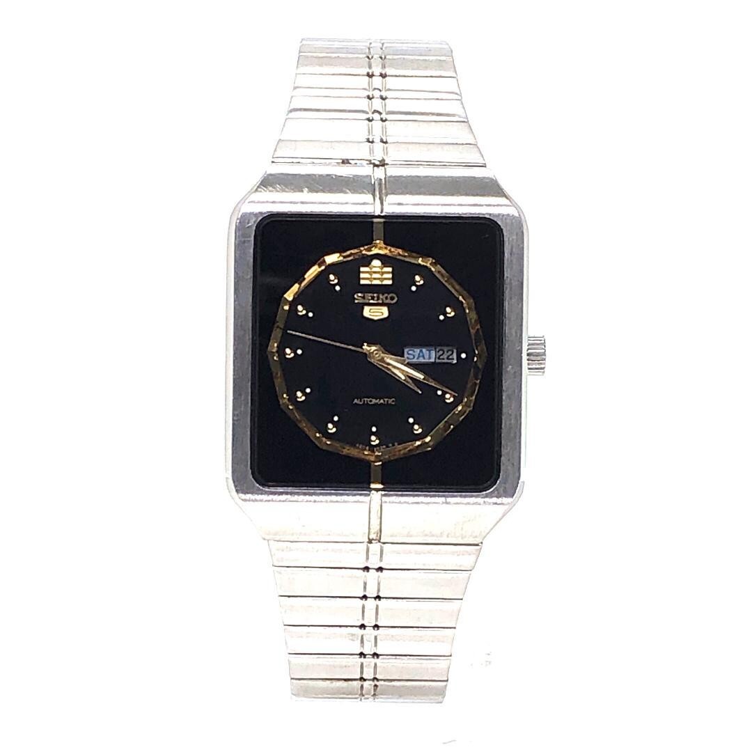 セイコー5 自動巻　デイデイト　SEIKO 5 4206-5700 黒金文字盤 JA-0605| セイコー ファイブ 4206-5700 ブラックダイヤル ドレス