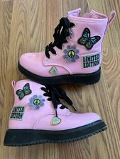 Girl s Pink Combat Boots with Decals