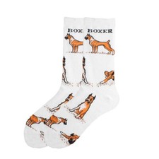 Boxer Dog Design Socks - 1 Pair Polyester Cotton Unisex Size M