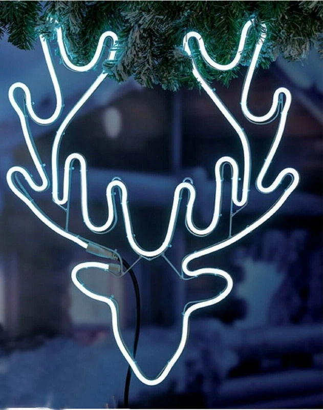 Luci Natale Led Renna Luminosa con 480 Luci da Esterno 62x59 cm - Luce Fredda, fotografia 4 di 7