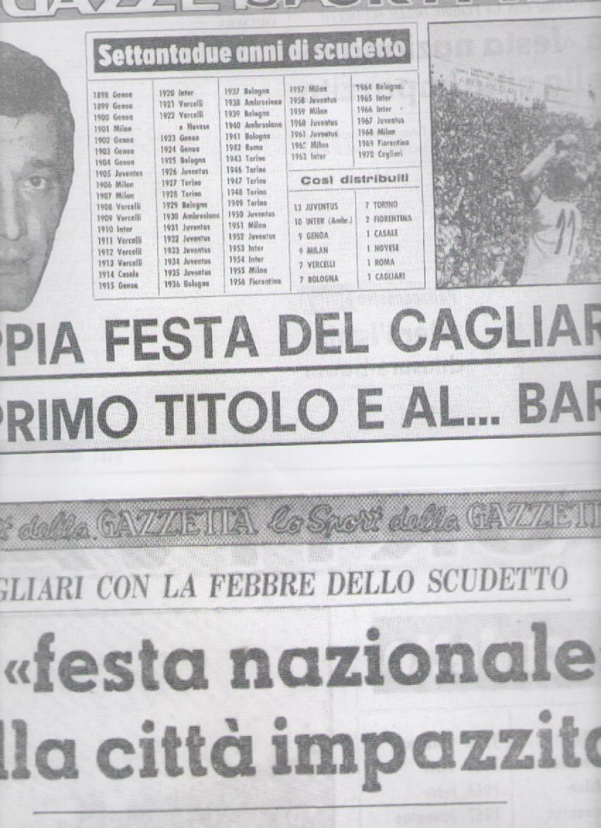 CAGLIARI CALCIO...SCUDETTO 1969-70....LEGGI DESCRIZIONE...CALCIO....FOOTBALL