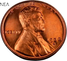 1938-S Lincoln Wheat Penny Cent ~ Gem BU (red)