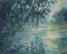 Vintage Impressionist River Landscape Art Print on Canvas Wall Decor