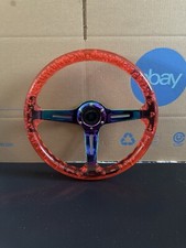 350mm Deep Dish Steering Wheel - Fit 6 Hole Hub Like Vertex Nardi Nrg Grip 350mm Deep Dish Steering Wheel - Fit 6 Hole Hub Like Vertex Nardi Nrg Grip