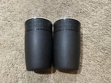 Vintage MCM Nile Cryst-O-Thermo Black Drink Glass/Plastic Tumbler Cups Set Of 2