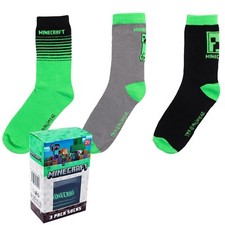 Minecraft Creeper Socken Strümpfe 3er Paar i...