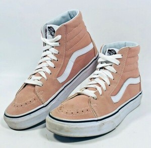 pink suede high top vans