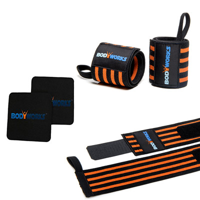 Bodyworks Set Handgelenkbandage + Griffpolster I Trainings Gym Bodybuilding