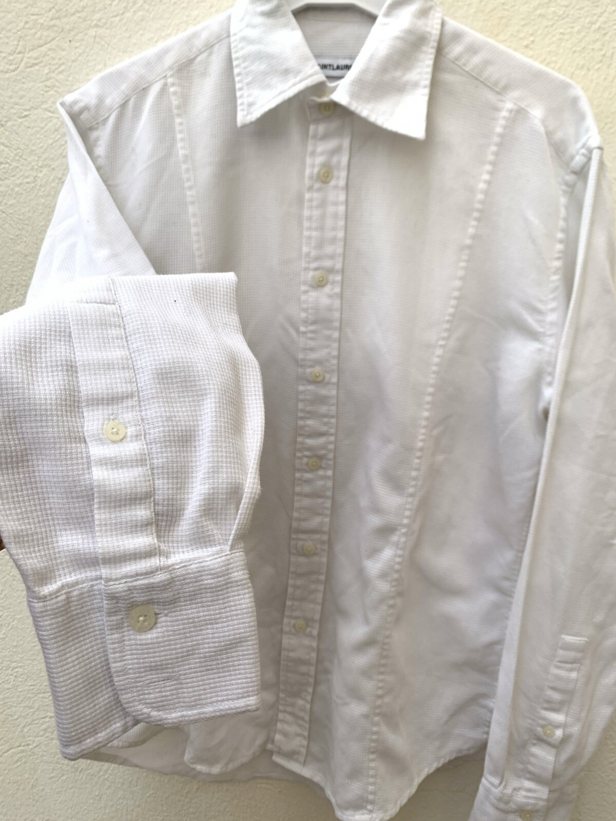 CAMICIA SAINT LAURENT JEANS BIANCA TAGLIA M MANICA LUNGA COTONE POLIESTERE #C3