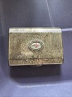 Vintage Gold toned Metal Case Mid century Cigarette/Card Case Floral Design