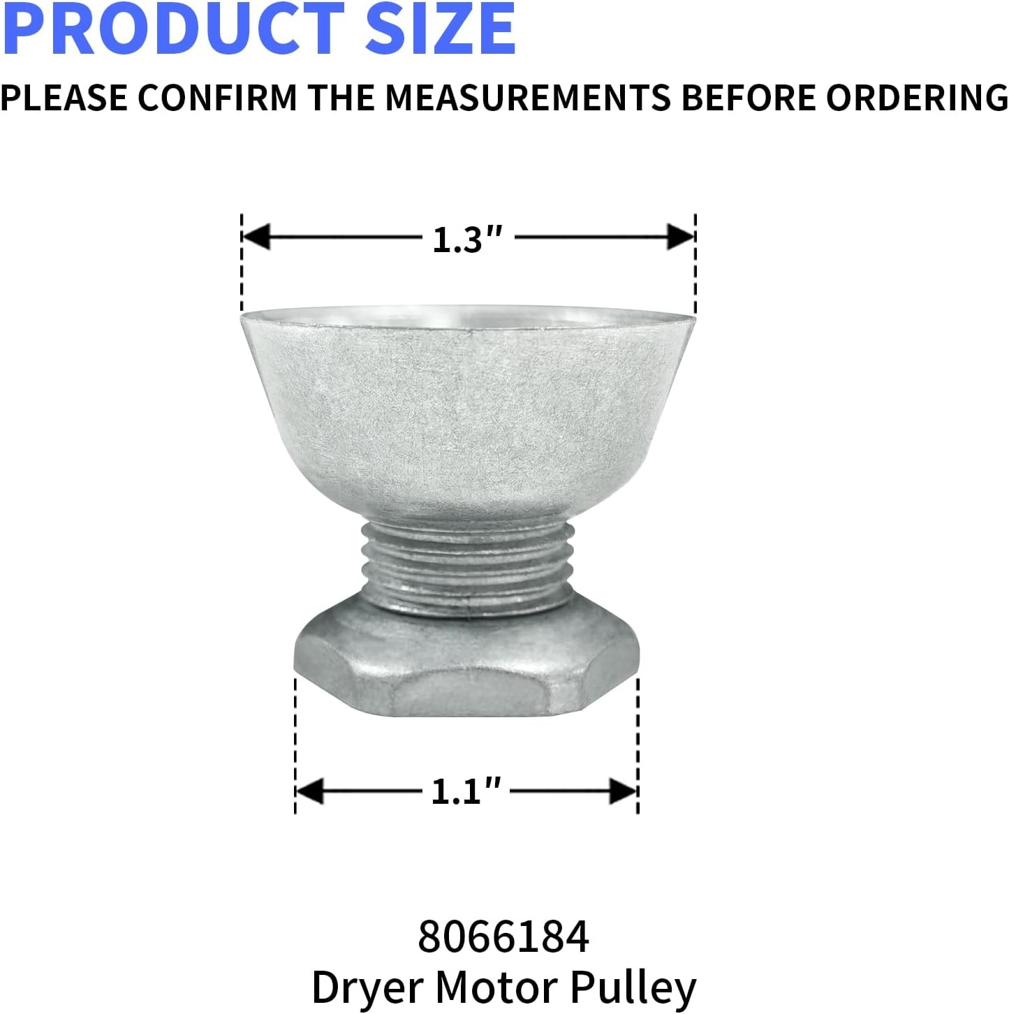 8066184 Dryer Motor Pulley For Whirlpool Maytag Kenmore AP3963432 2-PACK