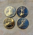 FOUR 2014 American Eagle Silver Dollar Coins / 1 oz .999 Silver / Uncirculated