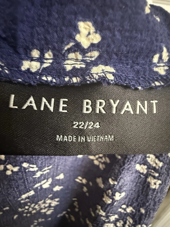 Falda para mujer Lane Bryant azul marino larga estampado floral talla 22/24 talla grande Foto 2 de 2