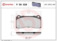 Vorderachse Brembo P 09 028 Bremsbelagsatz, Scheibenbremse FüR Tesla