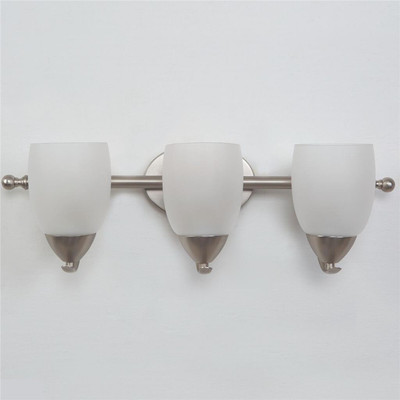 Vanity Light YHD Mirror Lake Collection Brushed Nickel 3 Light Modern Glass