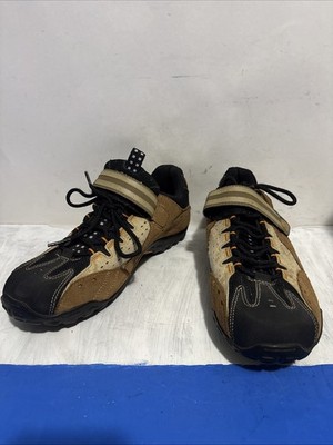 TAHO ATB Mountain Bike SPD Shoes Mens US 10 Brown Black Suede Cycling