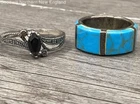 925 Sterling Silver Band Rings Lot w. Vintage Scrollwork Design 11 & 5.5 US 9.8g