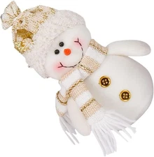 8.6" Christmas Snowman Plush Doll | Soft Holiday Tabletop Decoration | Festive H