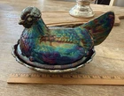 Fenton Amethyst Carnival Glass Hen On A Nest 9” Rare HTF