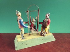 Seltener 1910er SG Gunthermann Zirkusaffe und Clowns Blechspielzeug