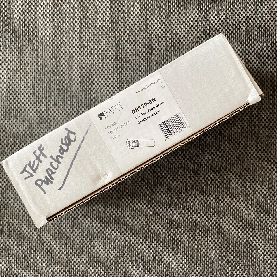 Native Trails 拉丝镍 1.5 英寸泪滴排水浴室水槽 DR150-BN 很好 — 第 2/4 张图片