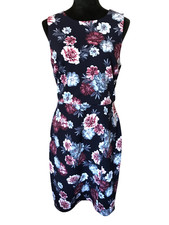 Bodycon Floral Sheath Dress Banana Republic, Navy & Pink Floral Size 8