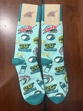 NWT Lot Of 2 Adult Sock Club Mountain Mtn Dew 20th Bajaversary Socks One Size