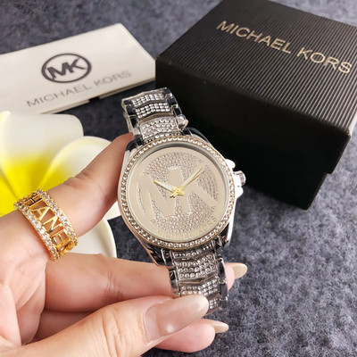 Michael Kors Damen Mode-Quarzuhr Elegante Diamantbesetzte Luxus-Legierungsuhr Ge