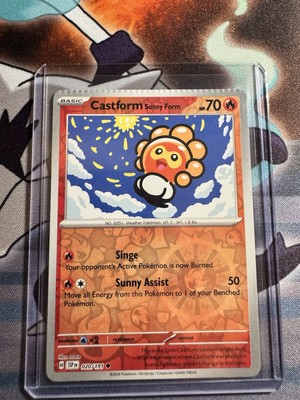 RARE Crimped ERROR Castform Sunny Form 020/191 RH Pokémon TCG Surging Sparks