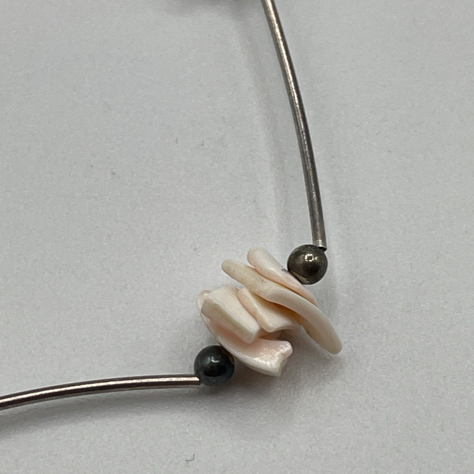 Sterling Silver Pink Patterned Sea Shell Choker N… - image 6