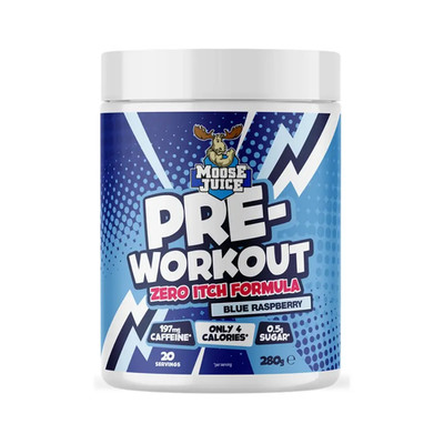 Muscle Moose Pre-Workout Zero Itch Formula (20 Serv) Blue (82,11 EUR/kg)