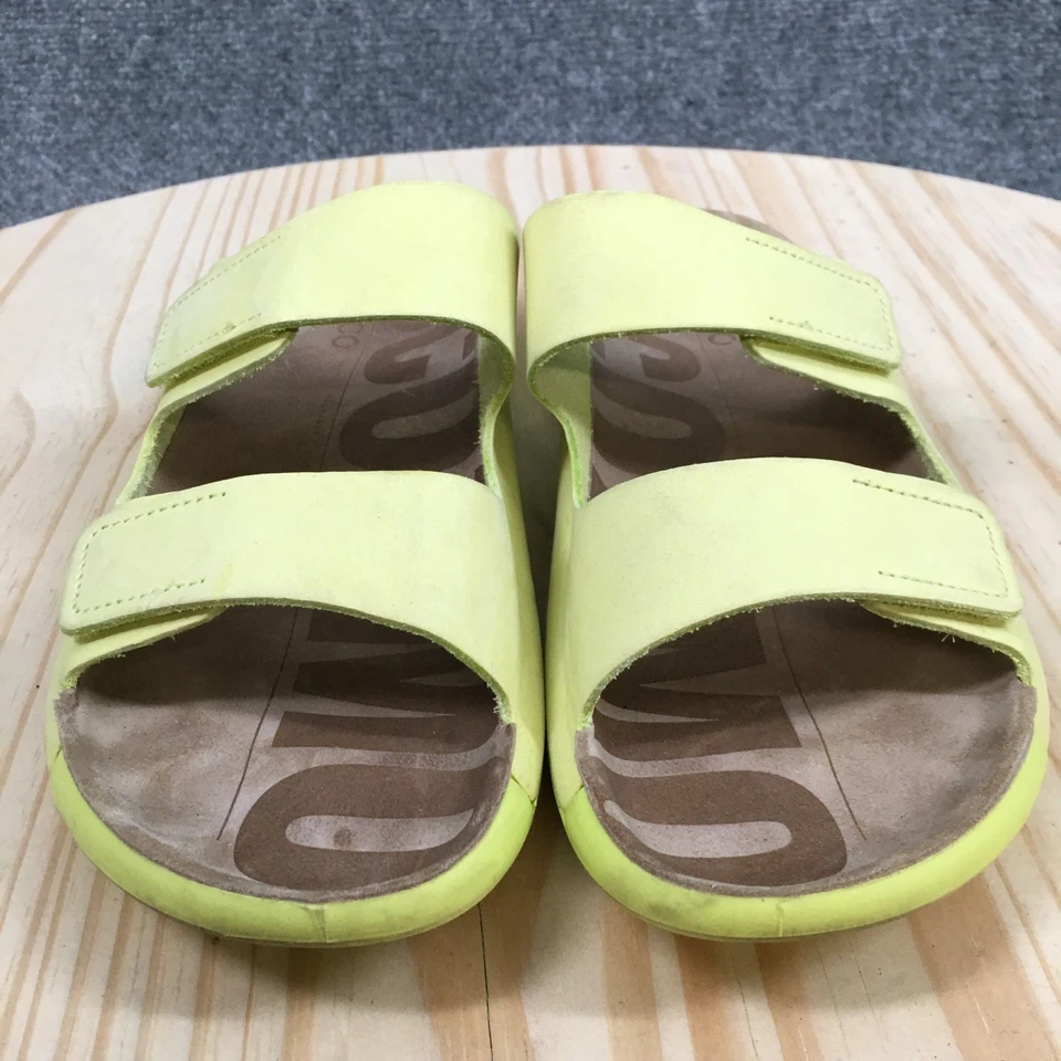 Sandalias ECCO para mujer 38 2nd Cozmo informales sin cordones planas deslizables cuero verde lima Foto 4 de 4