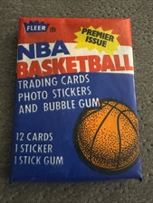 1986 Fleer Basketball Wax Pack w/ Alex English Sticker On Back Unknown Front 🏀