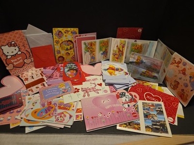 Girls Valentine's Day Exchange Cards Mixed Lot Dora Pooh Hello Kitty Lego Hanna