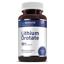 Lithium Orotate 10mg per Capsule - 60 Vegetarian Capsules. Memory and Emotion...