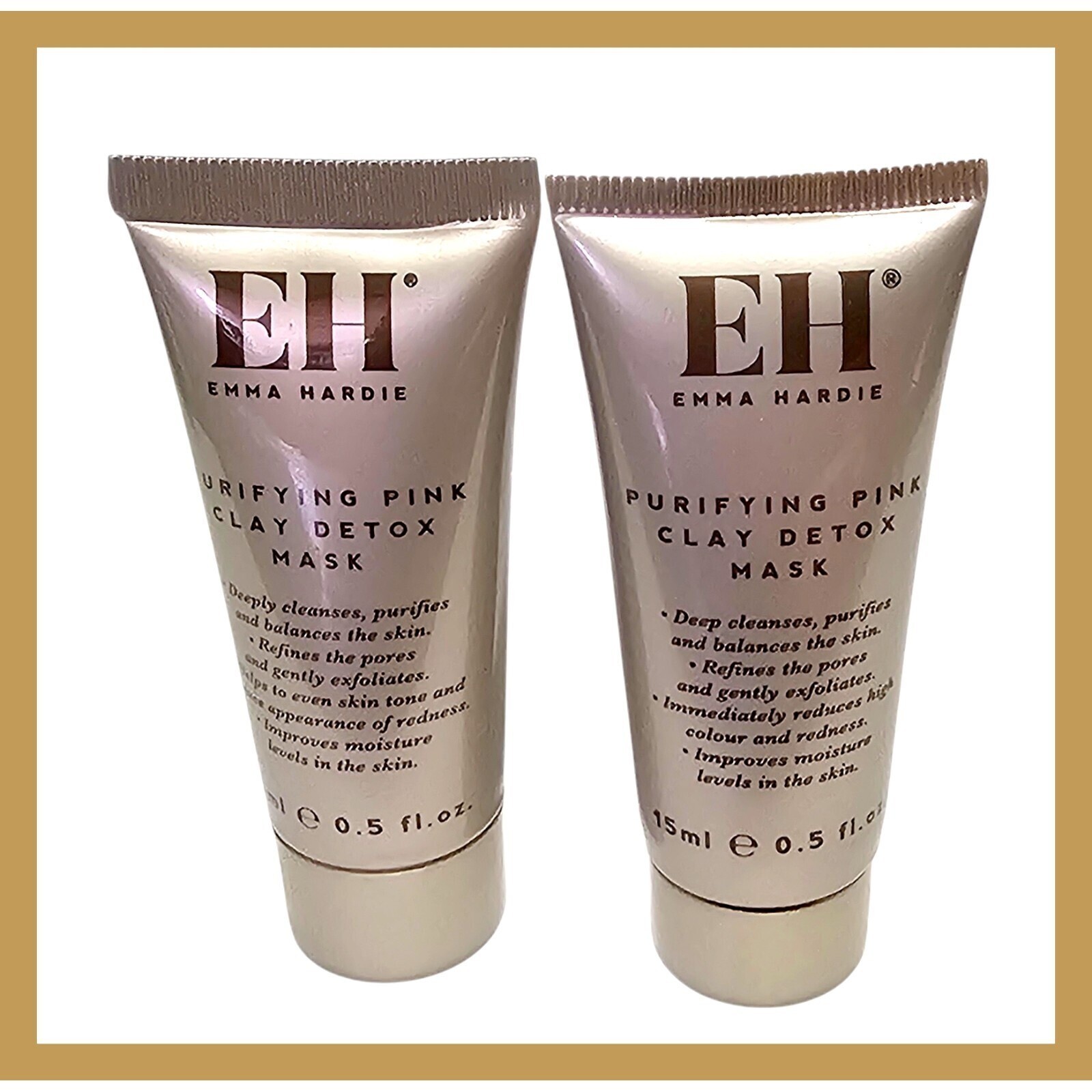 2 штуки очищающей детокс-маски Emma Hardie с розовой глиной 15 мл размер для путешествий 1990₽