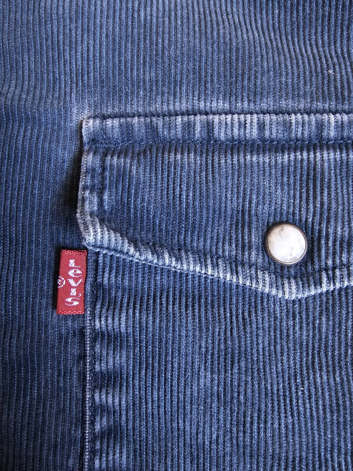 VTG Levis Corduroy Western Shirt Mens XL Blue Pearl Snap Button Long Sleeve image 3