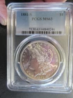 1881 S US Morgan Silver Dollar $1 PCGS MS63 #7130.63/44840246