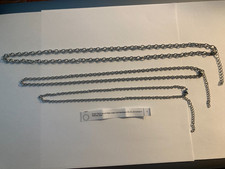 Lot of 3 Stainless Steel 3-5mm 16" 20" 24" Cable Chain Necklaces lobster clasps