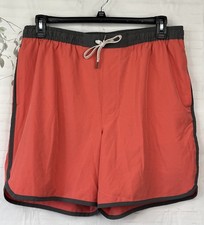 Sonoma Mens Coral Mesh Lined Swim Pool Beach Shorts Trunks Bottoms Sz. Large L