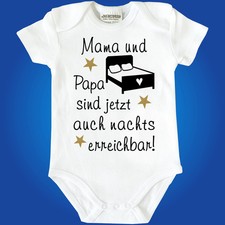Witziger Baby Body Bodie Strampler Mama & Papa sind jetzt auch Nachts erreichbar