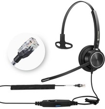 Telephone Headset with Noise Canceling Mic
