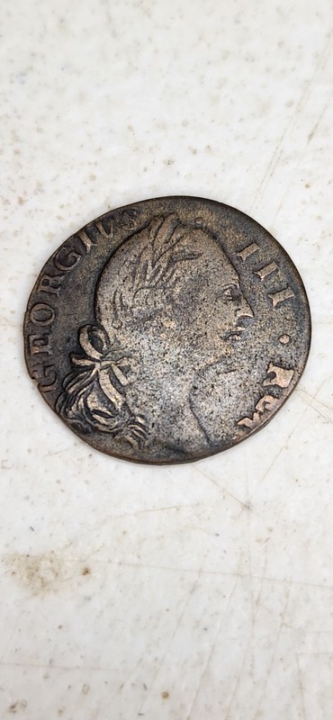 1781 Non Regal Hibernia Half Penny Colonial Coin