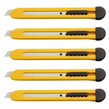 [08323-5] OLFA Lot de 5 Cutters SPC-1 Corps ABS Lame 9mm Noir Jaune
