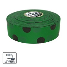 Presco Polka Dot Patterned Roll Flagging Tape 2 mil: 1-3/16 in. x 300 [12-pack]