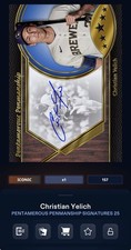 DIGITAL TOPPS BUNT Christian Yelich PENTAMEROUS PENMANSHIP ICONIC BLUE SIGNATURE