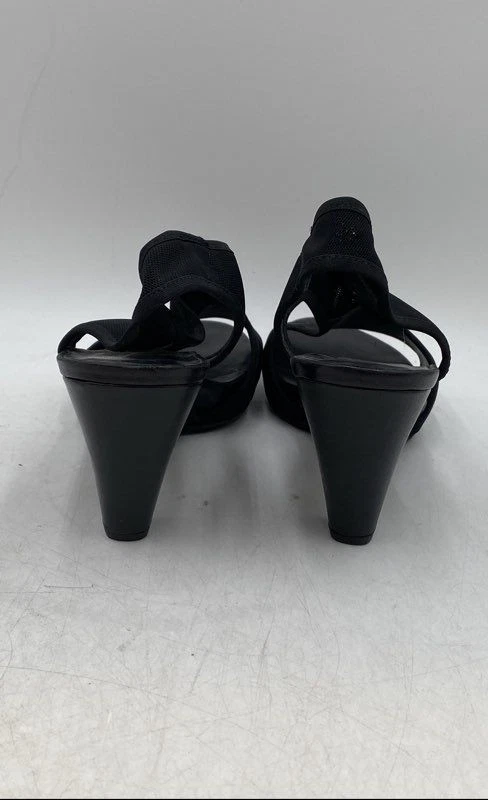 Stuart Weitzman Womens Black Open Toe T-Strap Slingback Sandals Size 8M - Image 3 of 4