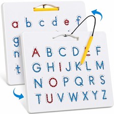 Double Sided Magnetic Letter Board: 2 in 1 12.6 9.8 0.78 inch, Light Blue