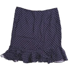 Vintage Ralph Lauren Polka Dot Ruffle Skirt Size 12 Black White 90s Retro Preppy